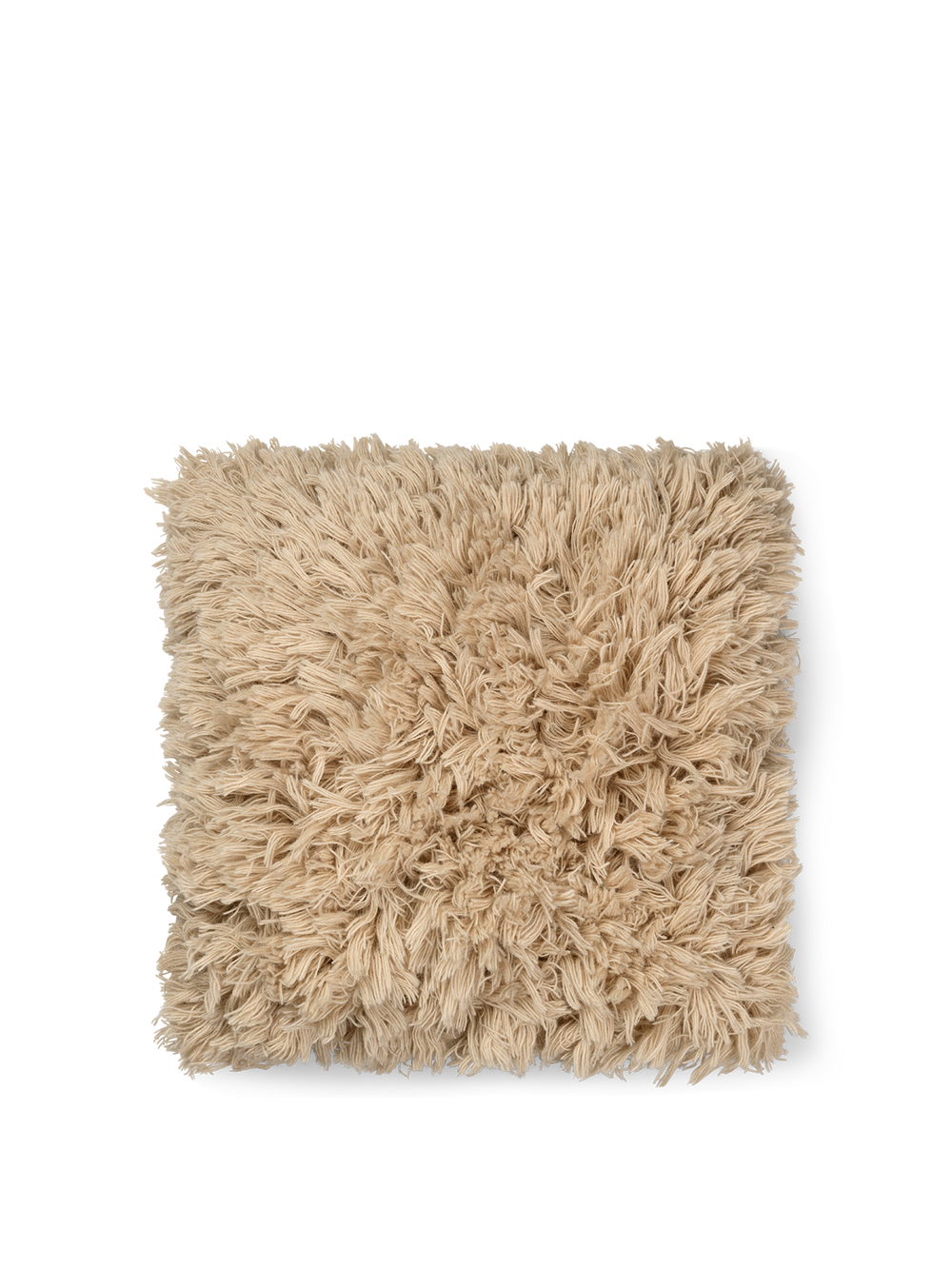 ferm LIVING Meadow High Pile Cushion – Light Sand