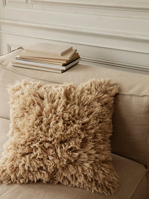 ferm LIVING Meadow High Pile Cushion – Light Sand