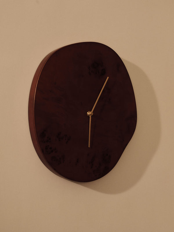 ferm LIVING Melt Wall Clock – Dark Stained Burl