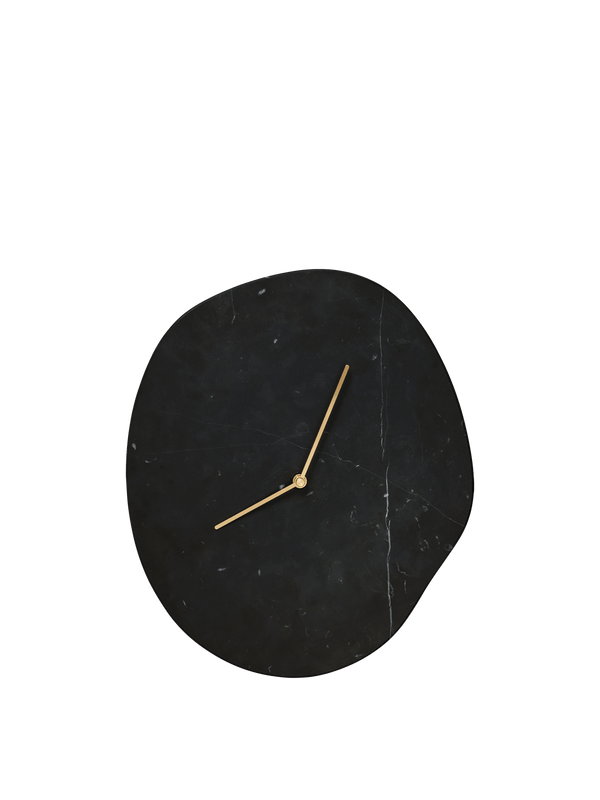 ferm LIVING Melt Wall Clock – Black Marble
