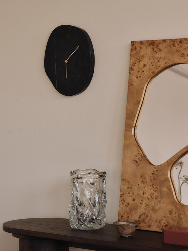 ferm LIVING Melt Wall Clock – Black Marble