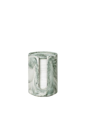 ferm LIVING Mist Cotton Pad Holder – Emerald / Off-white