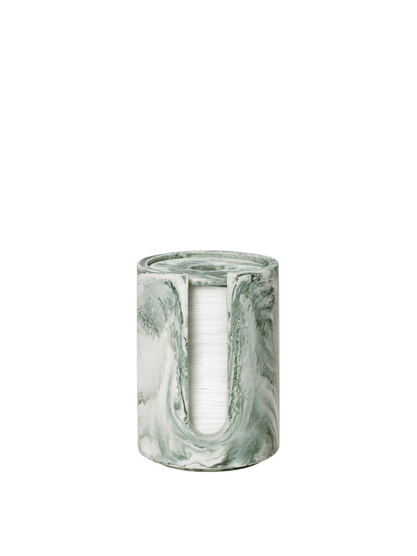 ferm LIVING Mist Cotton Pad Holder – Emerald / Off-white