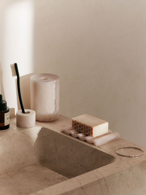 ferm LIVING Mist Cotton Pad Holder – Pearl