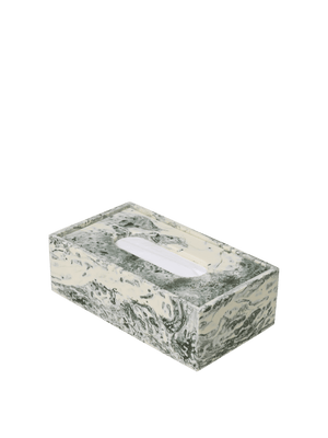ferm LIVING Mist Tissue Box – Emerald / Off-white