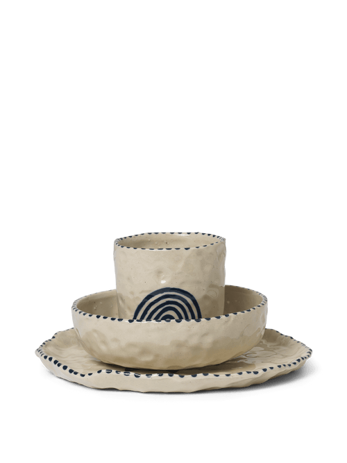 ferm LIVING Naive Ceramic Set – Deep Blue