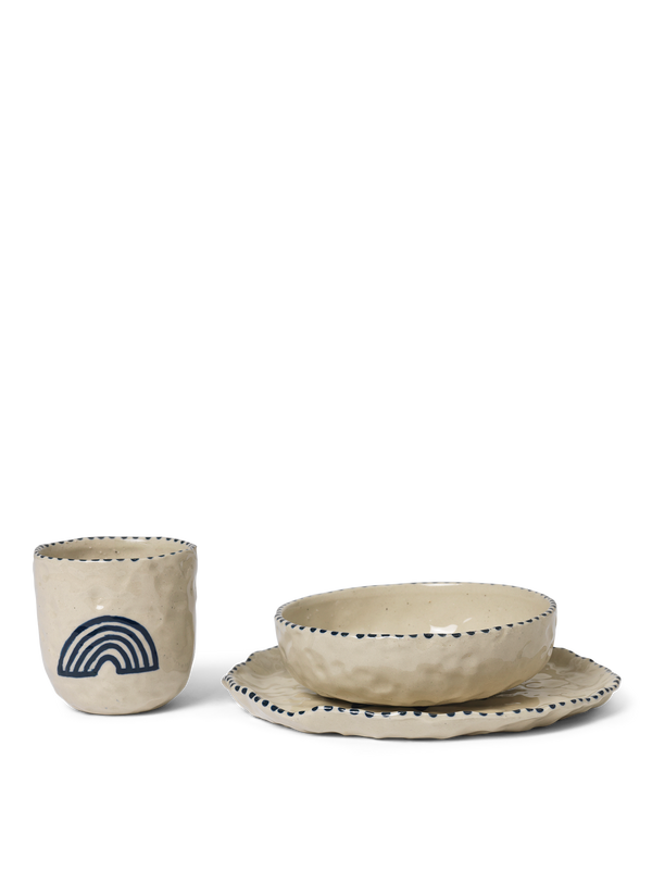 ferm LIVING Naive Ceramic Set – Deep Blue