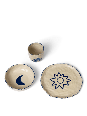 ferm LIVING Naive Ceramic Set – Deep Blue