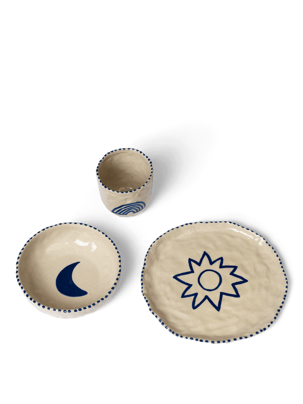 ferm LIVING Naive Ceramic Set – Deep Blue