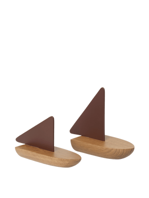 ferm LIVING Opty Boat – Set of 2 – Dark Pecan / Oak