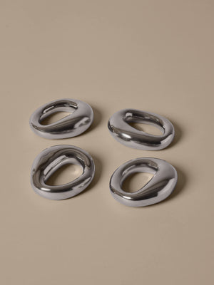 ferm LIVING Orrith Napkin Rings – Set of 4 – Silver