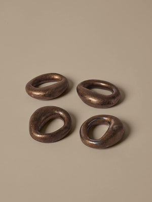 ferm LIVING Orrith Napkin Rings – Set of 4 – Rustic Bronze