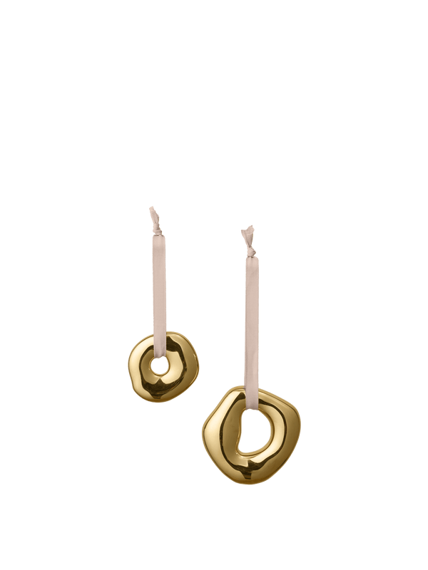 ferm LIVING Orrith Ornaments – Set of 2 – Brass Finish