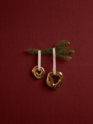 ferm LIVING Orrith Ornaments – Set of 2 – Brass Finish