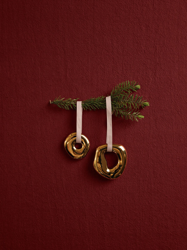 ferm LIVING Orrith Ornaments – Set of 2 – Brass Finish