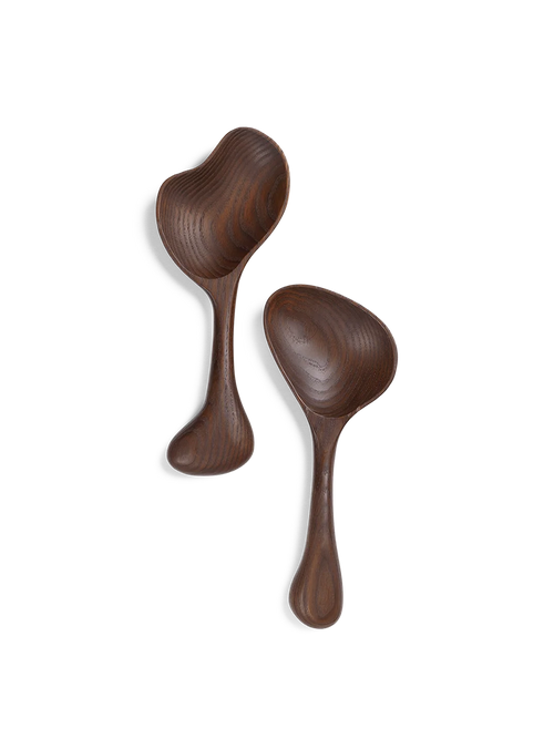ferm LIVING Os Salad Servers – Dark Brown