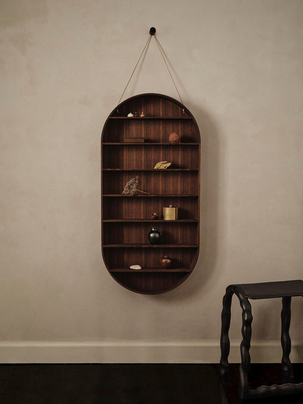 ferm LIVING Oval Dorm Shelf – Smoked Oak