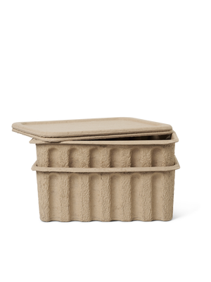 ferm LIVING Paper Pulp Box Large – Set of 2 – Brown