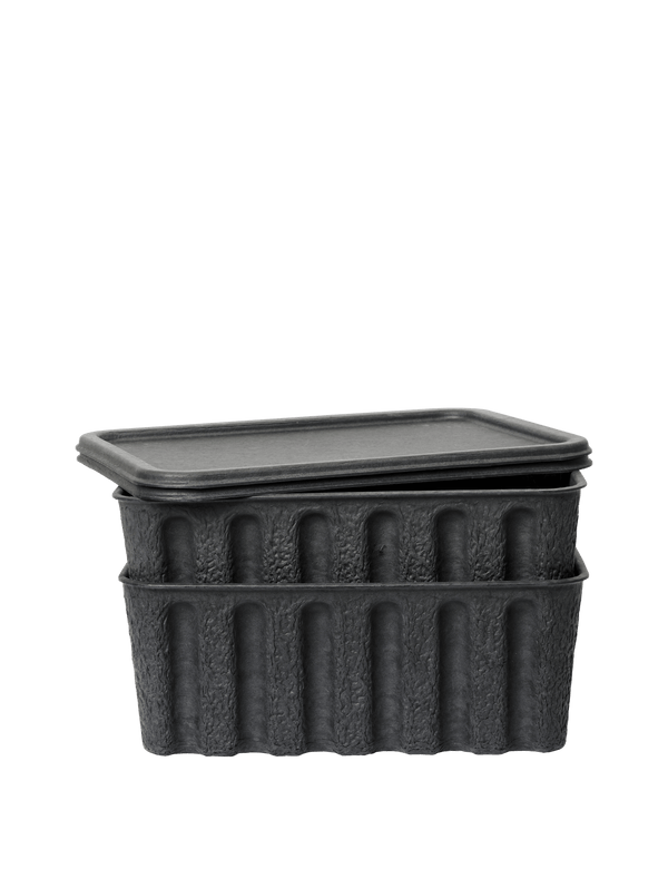 ferm LIVING Paper Pulp Box Large – Set of 2 – Charcoal