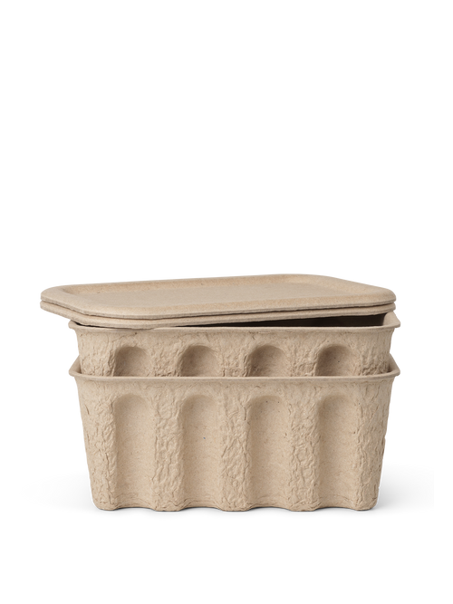ferm LIVING Paper Pulp Box Small – Set of 2 – Brown