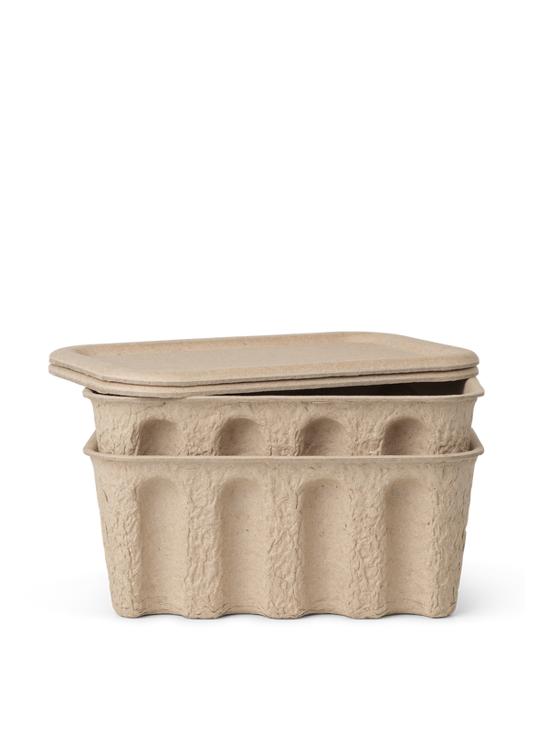ferm LIVING Paper Pulp Box Small – Set of 2 – Brown