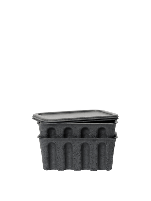 ferm LIVING Paper Pulp Box Small – Set of 2 – Charcoal