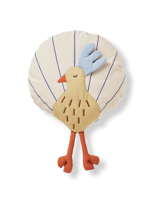 ferm LIVING Peacock Cushion – Silver Fern / Undyed