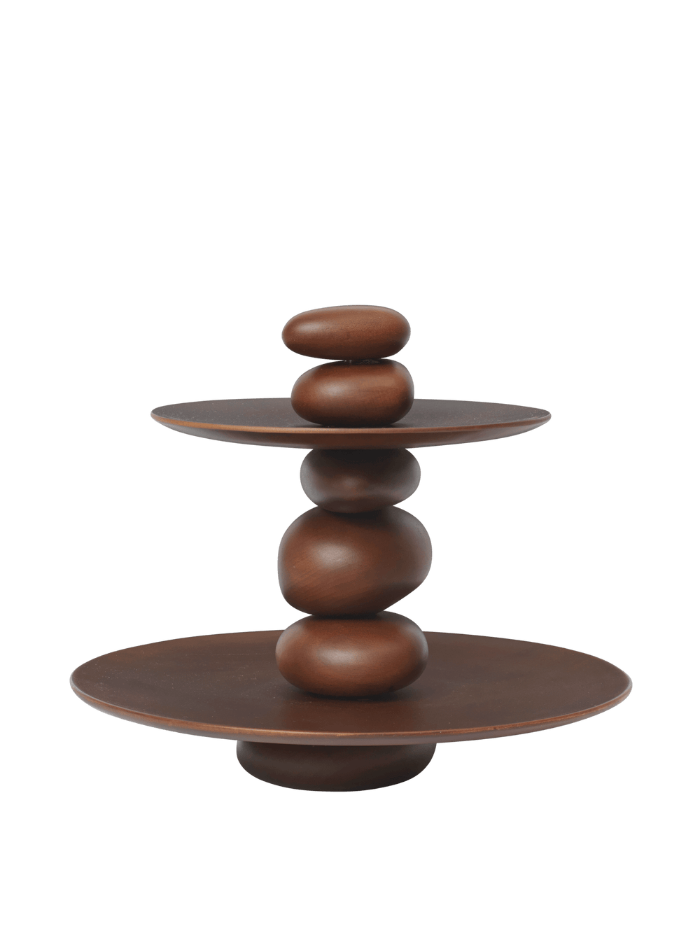 ferm LIVING Pebble Dessert Stand – Dark Brown