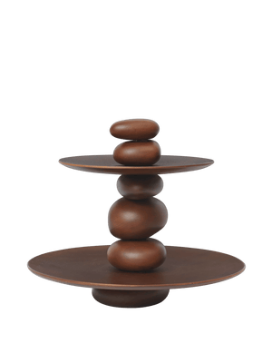 ferm LIVING Pebble Dessert Stand – Dark Brown