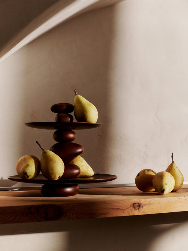 ferm LIVING Pebble Dessert Stand – Dark Brown