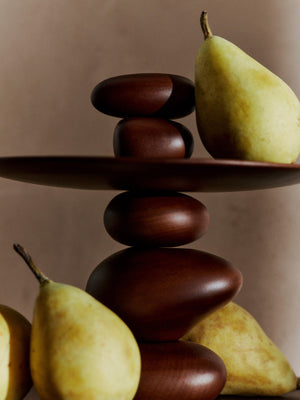 ferm LIVING Pebble Dessert Stand – Dark Brown