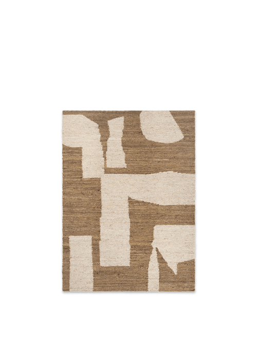 ferm LIVING Piece Rug 140 x 200 cm – Off-white / Toffee
