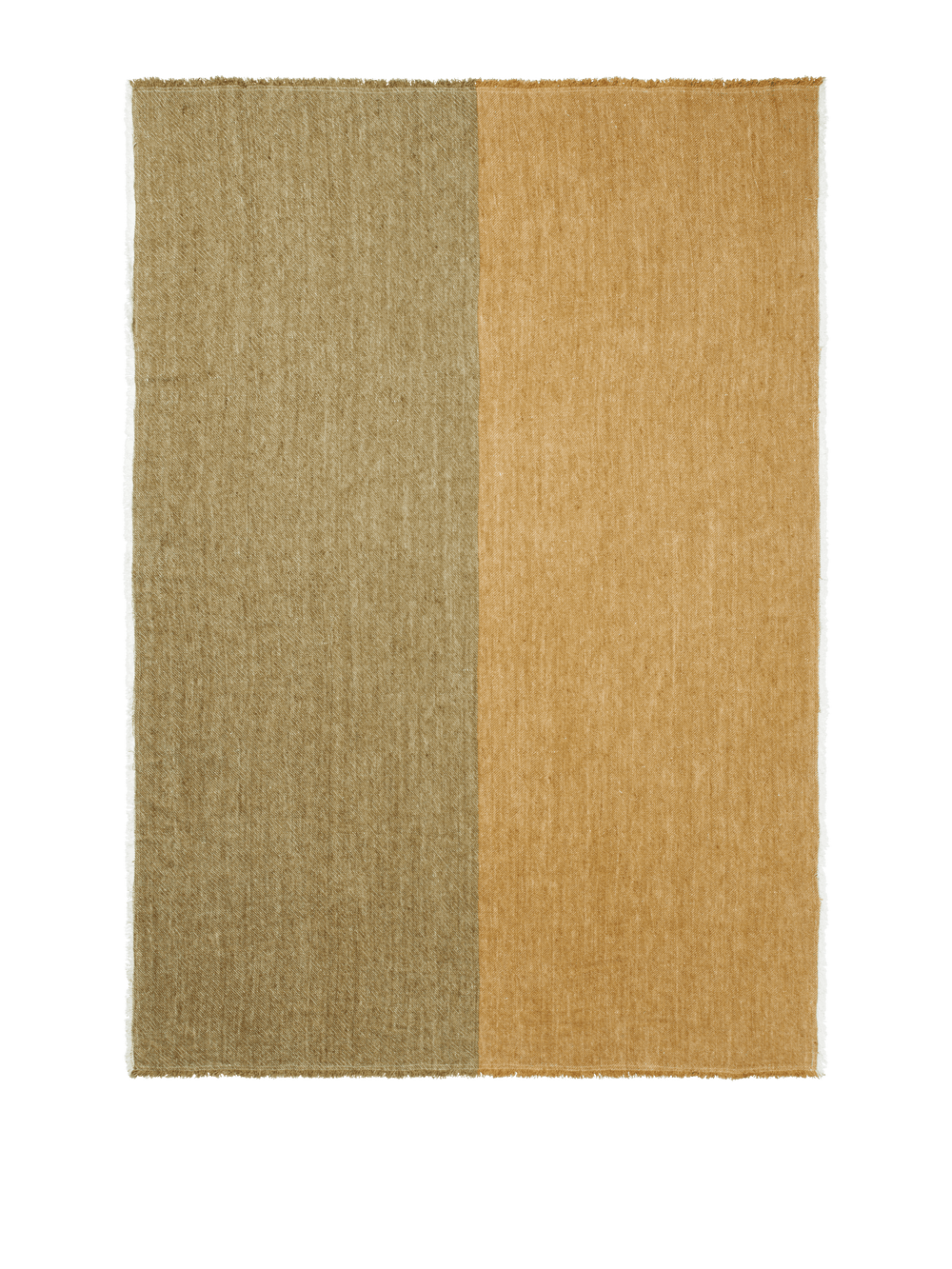 ferm LIVING Pila Linen Throw – Khaki / Aged Gold