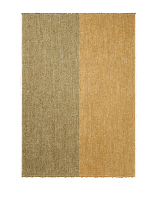 ferm LIVING Pila Linen Throw – Khaki / Aged Gold