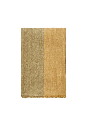 ferm LIVING Pila Linen Throw – Khaki / Aged Gold