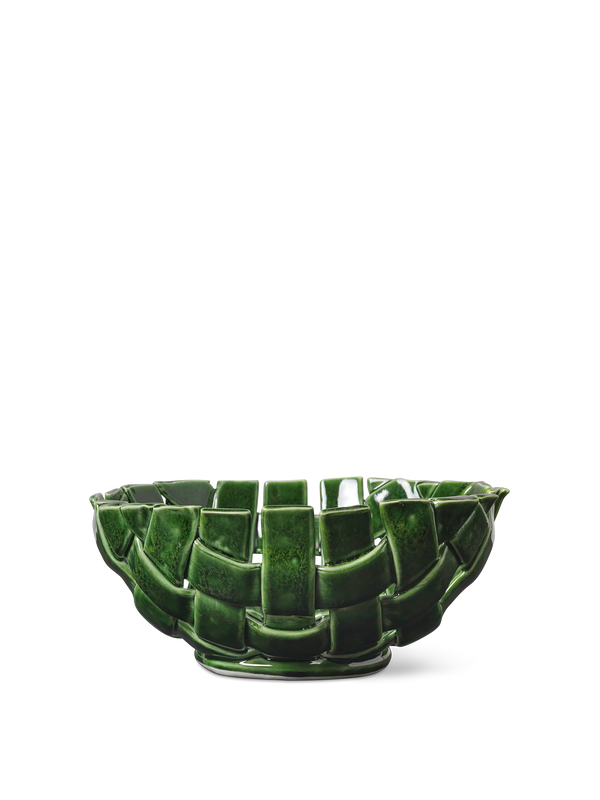 ferm LIVING Plait Bowl Ø24 cm – Emerald Green
