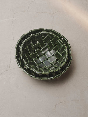 ferm LIVING Plait Bowl Ø24 cm – Emerald Green