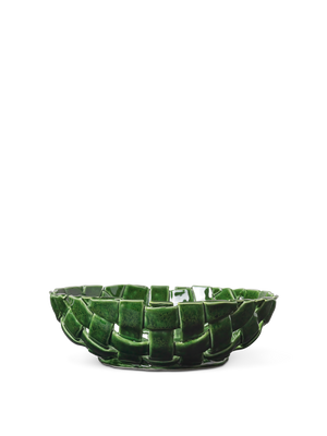 ferm LIVING Plait Bowl Ø30 cm – Emerald Green