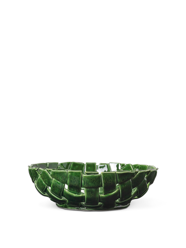 ferm LIVING Plait Bowl Ø30 cm – Emerald Green