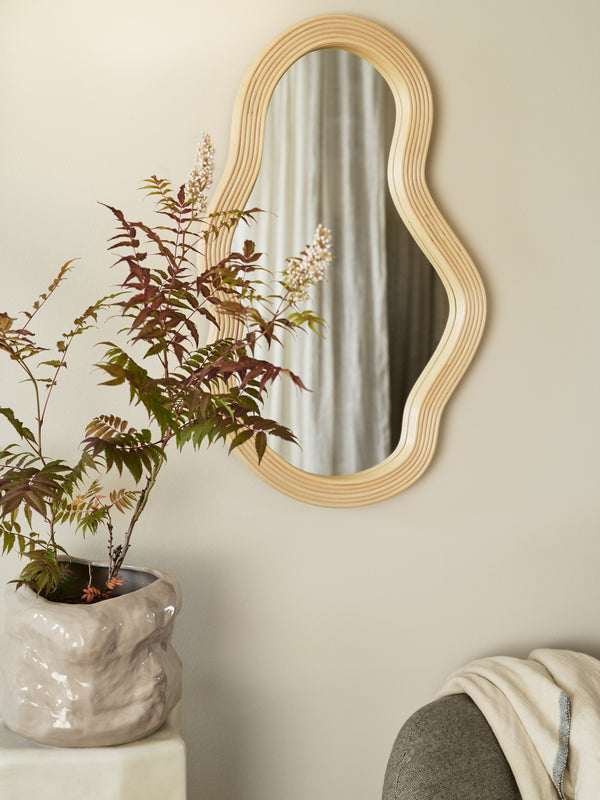 ferm LIVING Pond Mirror Medium – Rattan