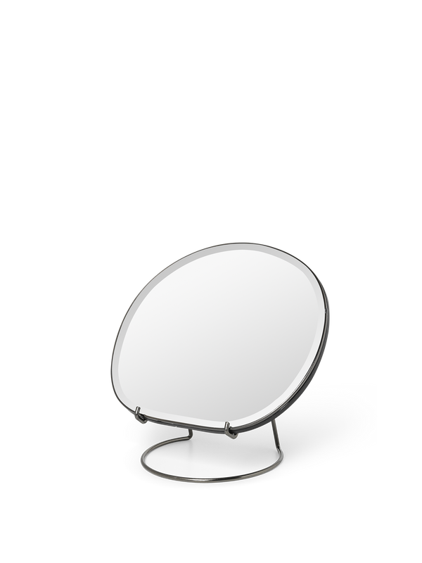 ferm LIVING Pond Table Mirror – Dark Chrome