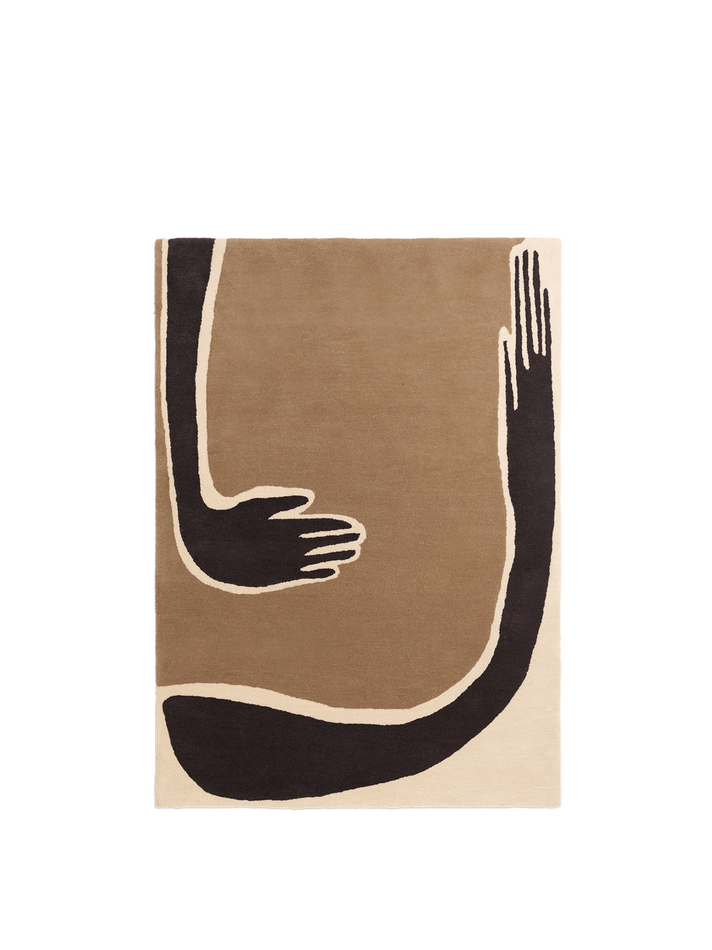 ferm LIVING Pose Tufted Rug 140 x 200 cm – Dark Coffee / Off-white