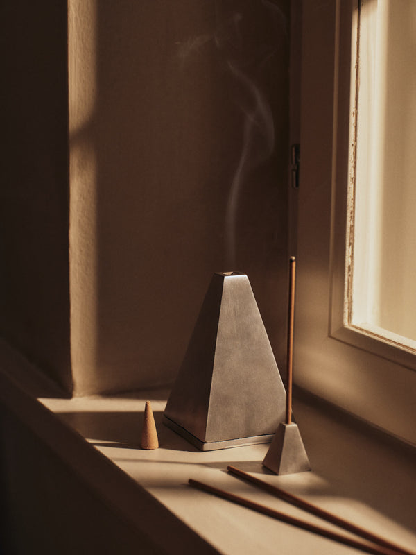 ferm LIVING Pyra Incense Cone Burner – Brushed Aluminium