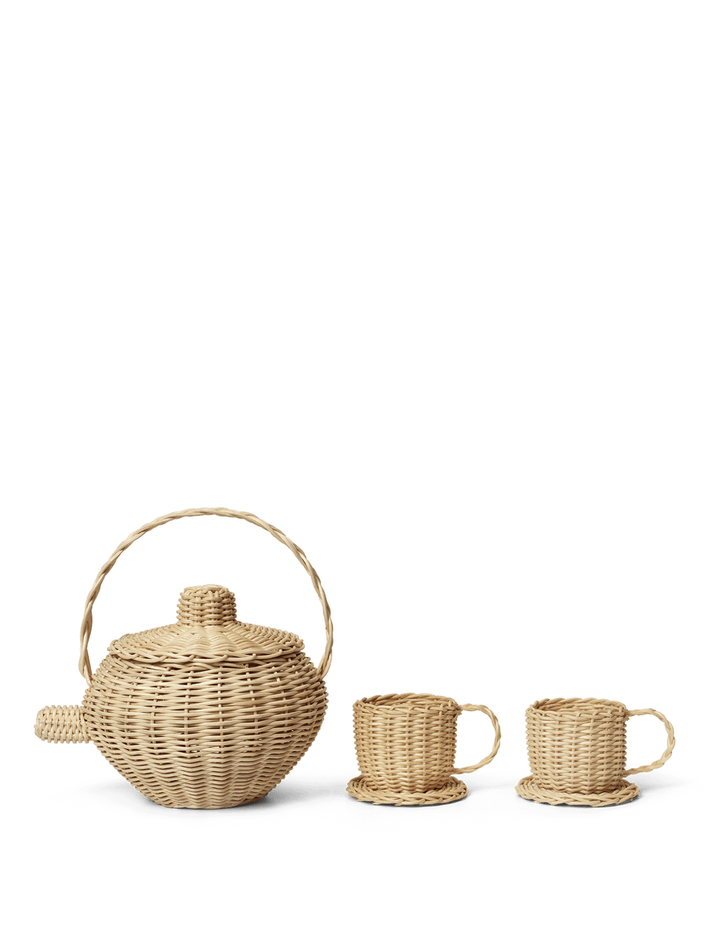 ferm LIVING Rattan Tea Set – Natural