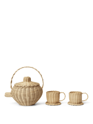 ferm LIVING Rattan Tea Set – Natural