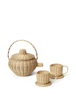 ferm LIVING Rattan Tea Set – Natural