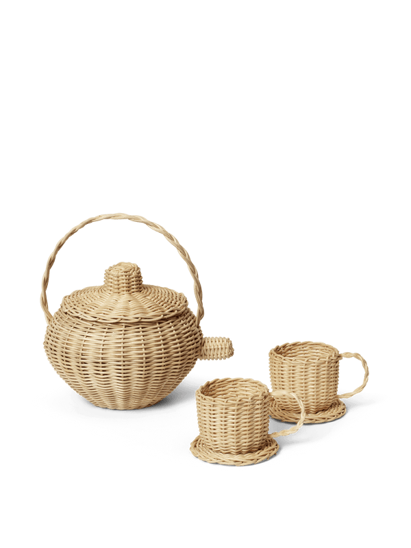 ferm LIVING Rattan Tea Set – Natural