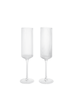 ferm LIVING Ripple Champagne Flutes – Set of 2 – Clear