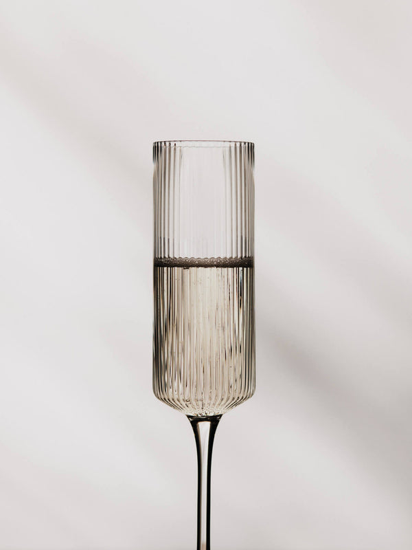 ferm LIVING Ripple Champagne Flutes – Set of 2 – Clear