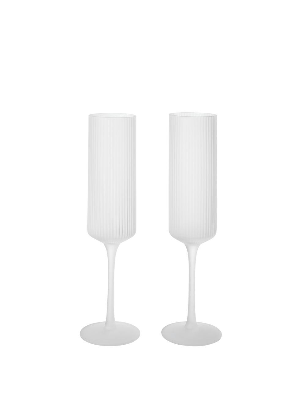 ferm LIVING Ripple Champagne Flutes – Set of 2 – Frosted